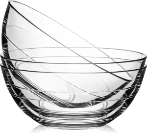 NUTRIUPS 3 Pack Clear Glass Soup Bowl, 8 inch Serving Bowl, Tempered Glass Microwave and Oven Safe