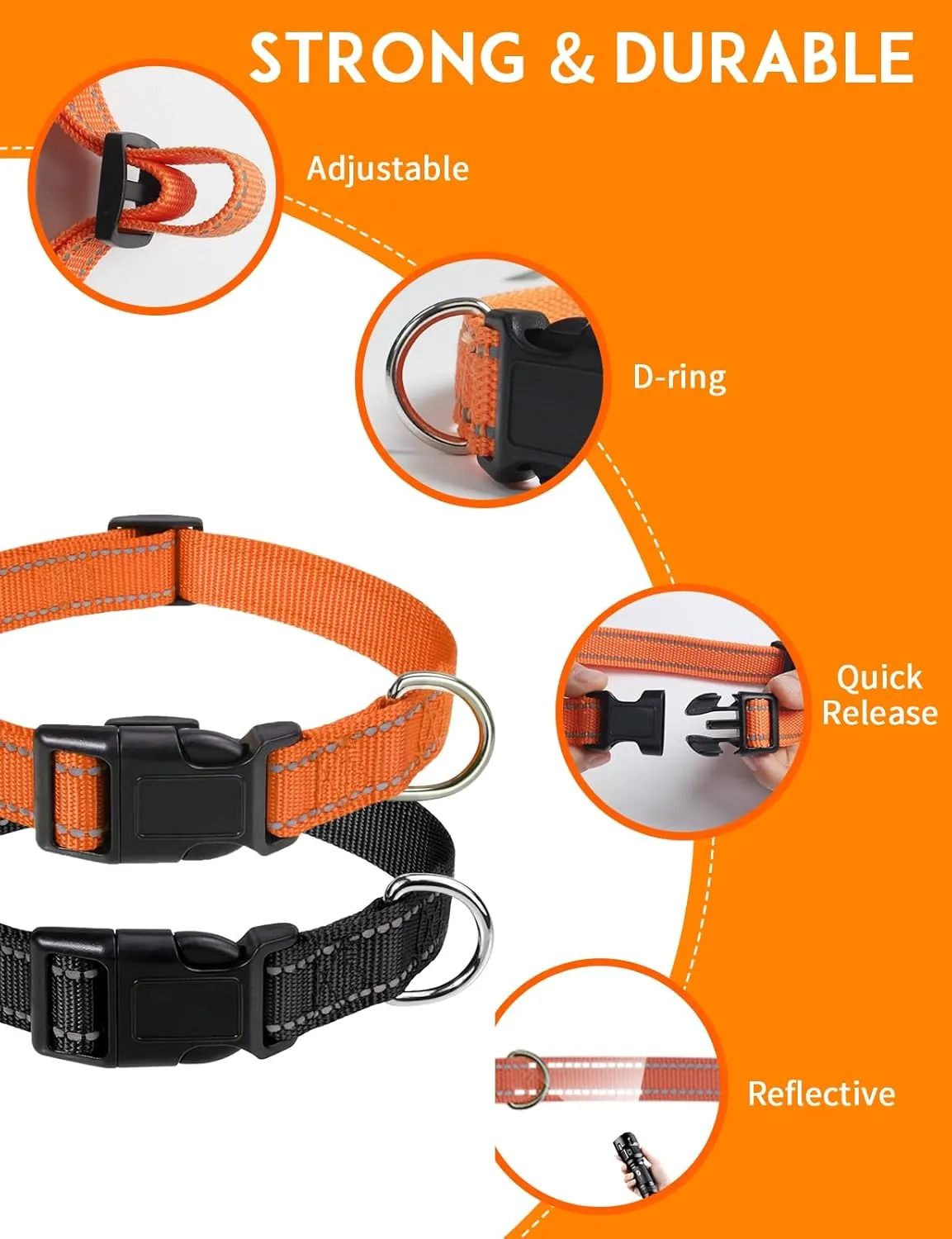 PaiPaitek E-Collar Replacement Strap Compatible with Patpet, Sportdog, Garmin, Dogtra, Delupet, Bousnic, Petspy, Nbju Shock Collar Replacement Collar - 2 Packs