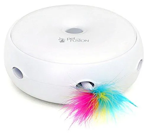 PetFusion AMBUSH INTERACTIVE Cat Toy with electronic rotating feather. (Smart modes, nighttime light, batteries included)