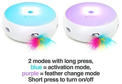 PetFusion AMBUSH INTERACTIVE Cat Toy with electronic rotating feather. (Smart modes, nighttime light, batteries included)