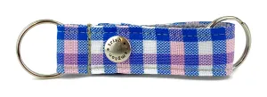 Pink/Blue/White Plaid Snappy Keychain - 770