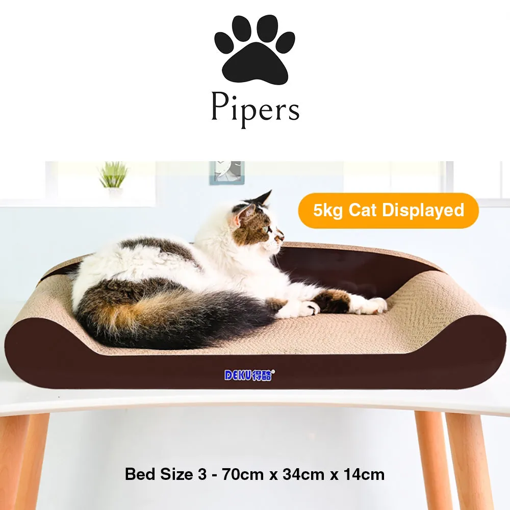 Pipers Cat Scratcher Cardboard Bed Lounge Sofa Pet House Post Board Small Large