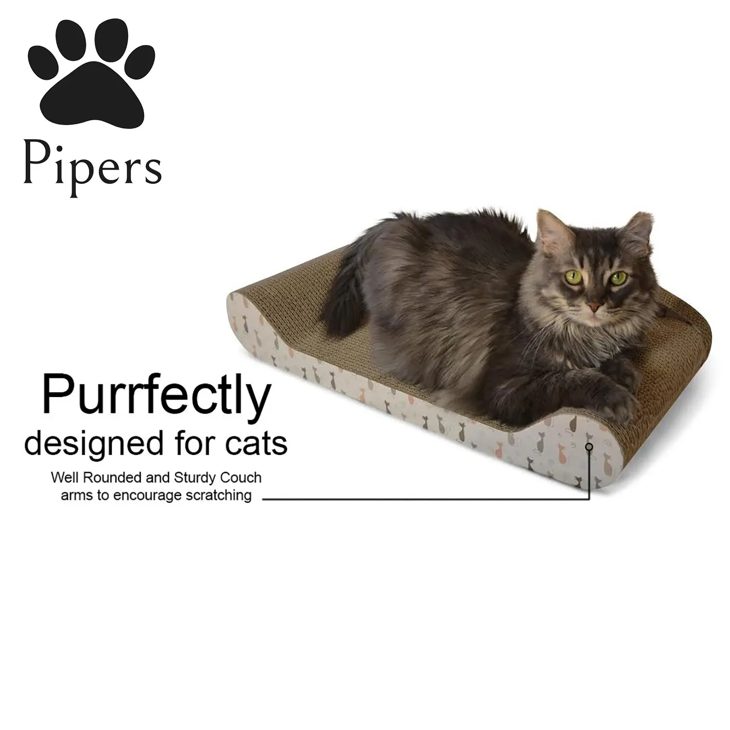 Pipers Cat Scratcher Cardboard Bed Lounge Sofa Pet House Post Board Small Large