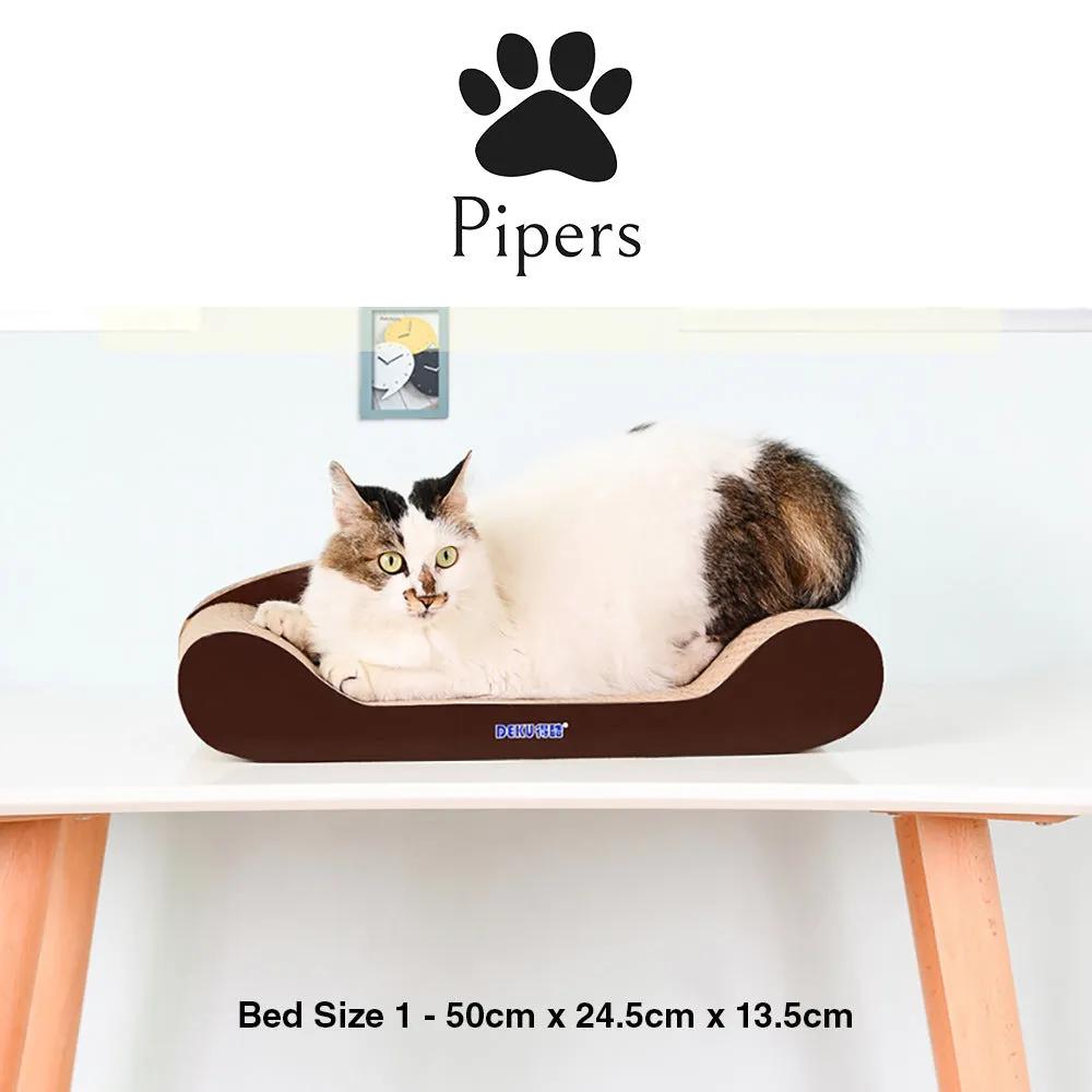 Pipers Cat Scratcher Cardboard Bed Lounge Sofa Pet House Post Board Small Large