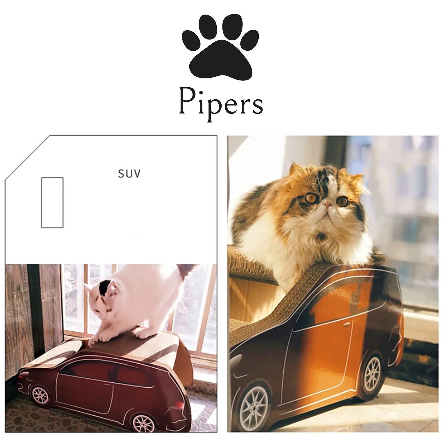Pipers Cat Scratcher Cardboard Bed Lounge Sofa Pet House Post Board Small Large