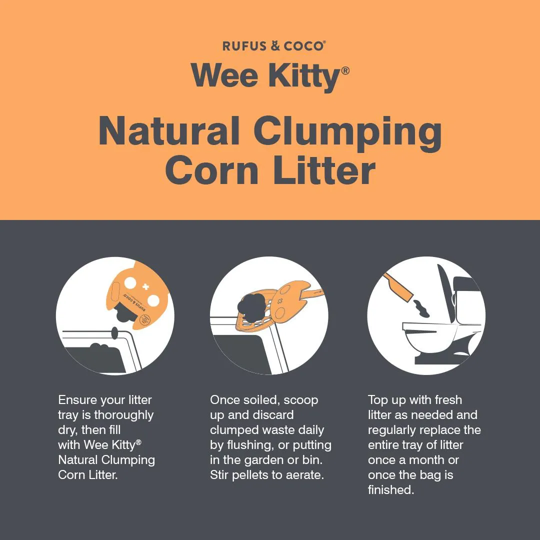 Rufus & Coco Wee Kitty Corn Clumping Cat Litter 2kg