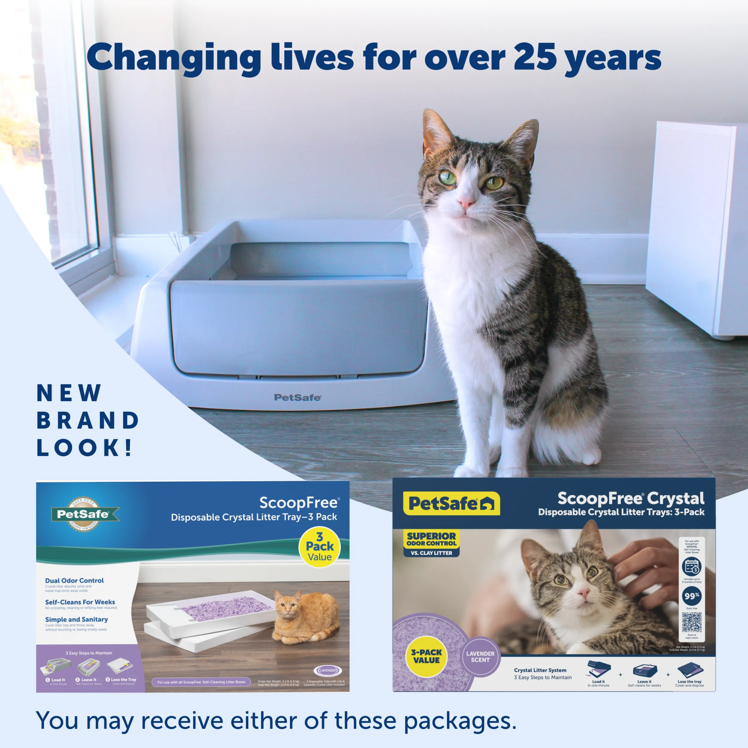 ScoopFree® Crystal Disposable Litter Tray, Lavender, 3-Pack