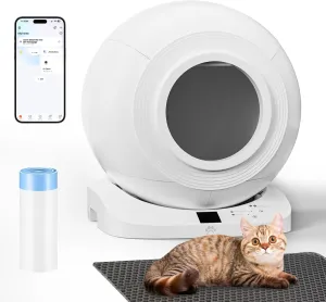 Self Cleaning Litter Box, 65L Extra Large Automatic Cat Litter Box Robot with Smart APP Control, Litter Boxes with 120 Infrared Sensor Safety Protection & Odor Preventing, Multi-Cat Friendly