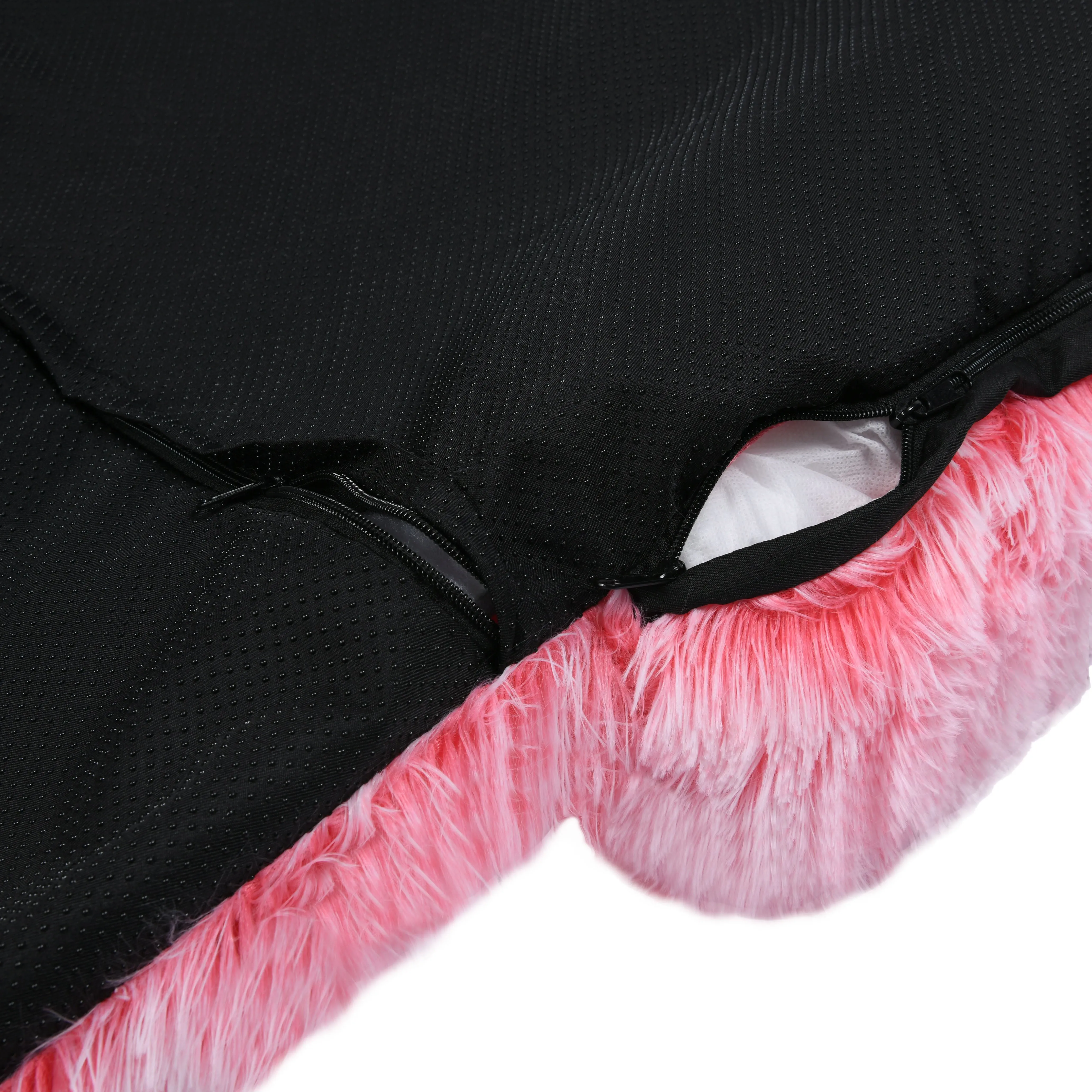 Shaggy Faux Fur Bolster Sofa Protector Pet Bed - Ombre Pink