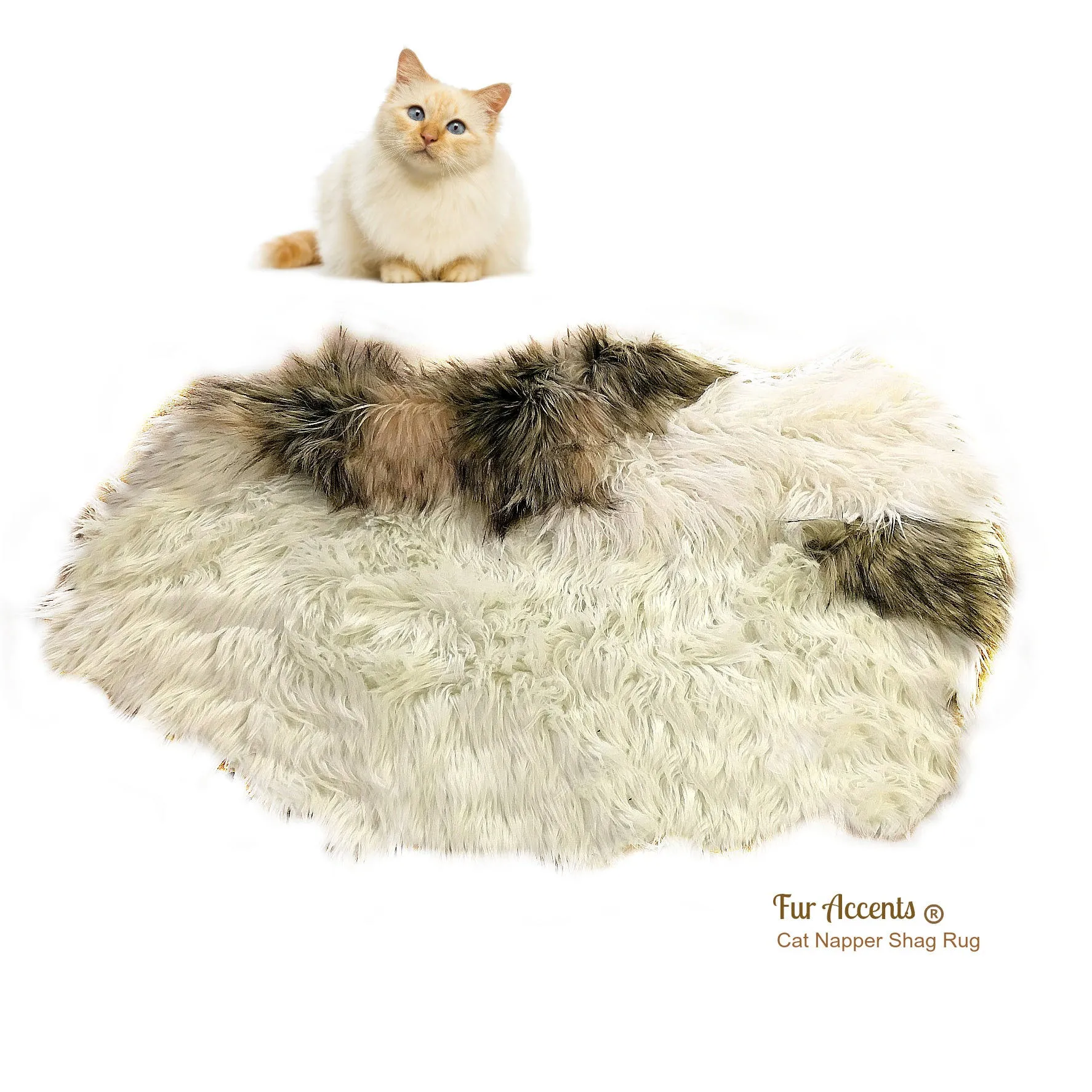 Shaggy Soft Padded Luxury Faux Fur DogNapper Dog Bed - Tabby Cat Mat - Padded Plush Shag Fur Lining - Fur Accents USA