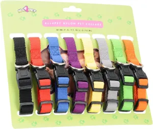 Soft Nylon Puppy Collars Puppy ID Collars Whelping Litter Collars(Deluxe) (8/Set)