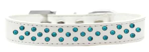 Sprinkles Dog Collar Southwest Turquoise Pearls Size 14 White