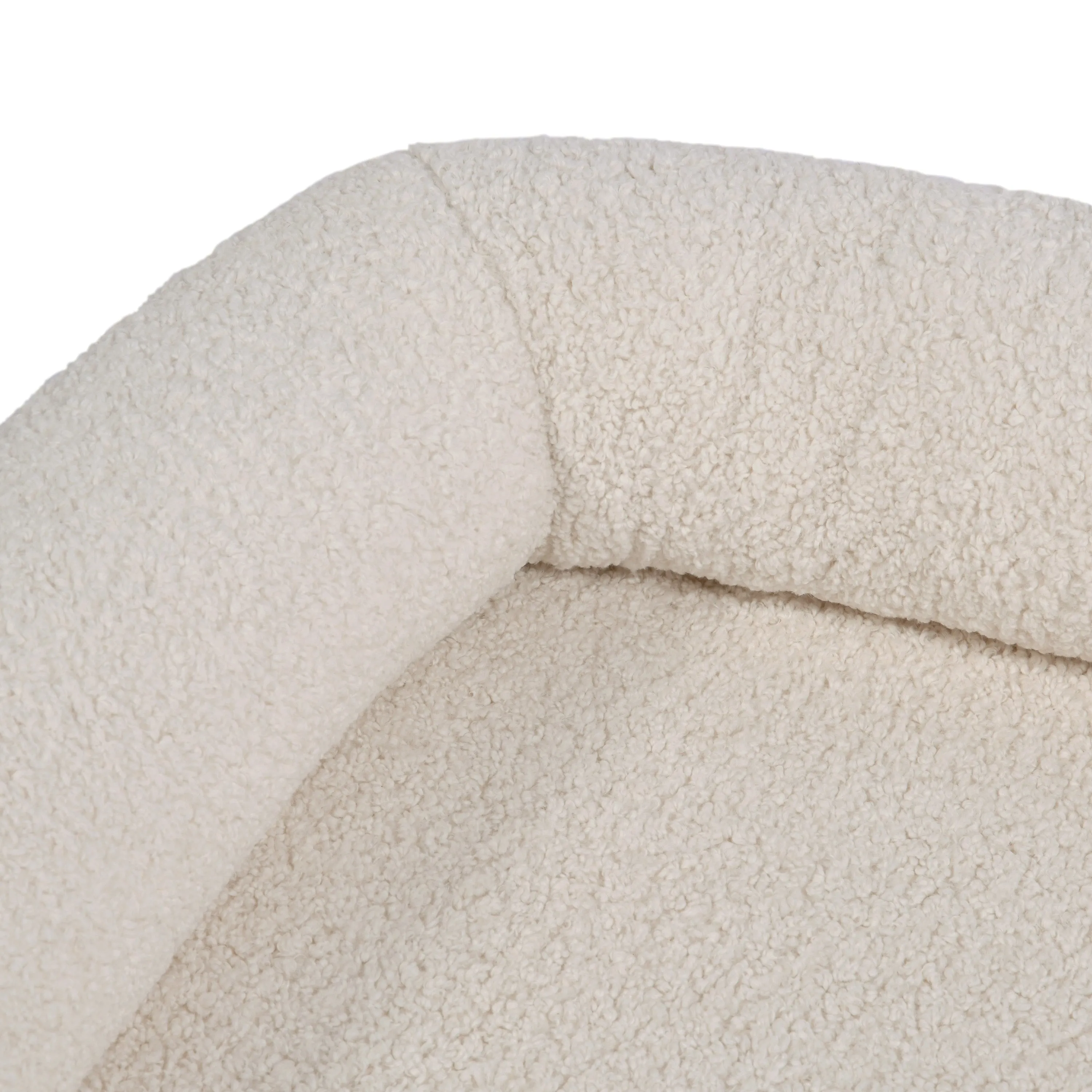 Teddy Fleece Memory Foam Sofa Pet Bed with Bolster - Cream