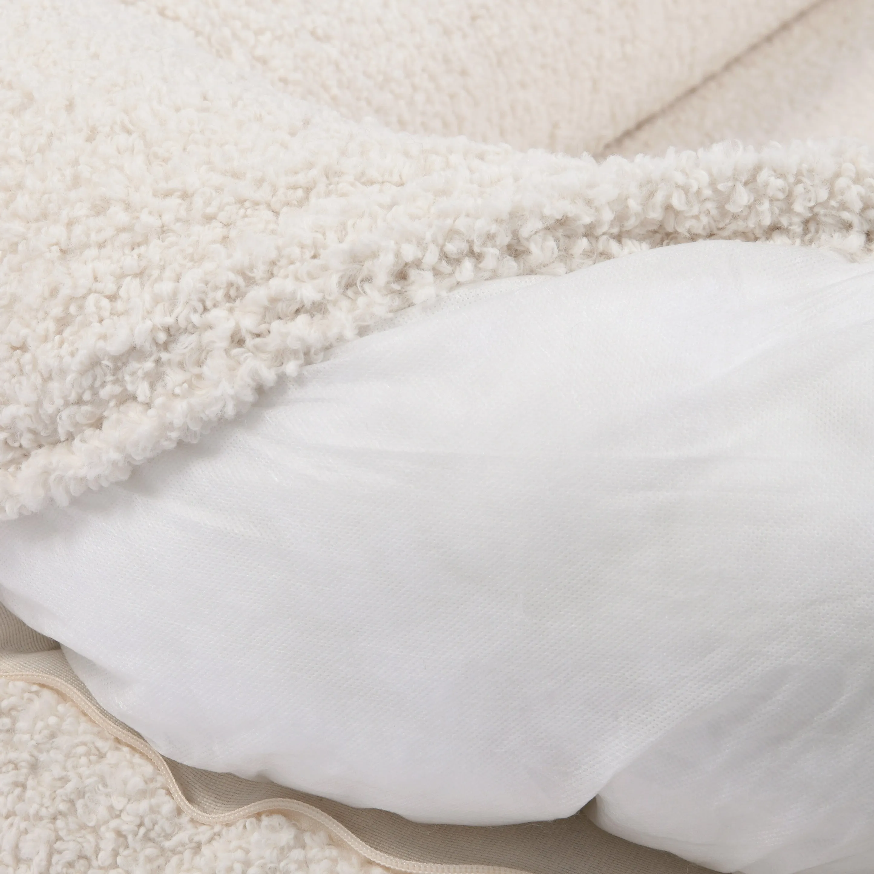 Teddy Fleece Memory Foam Sofa Pet Bed with Bolster - Cream