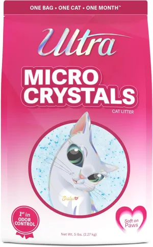 Ultra Micro Crystals Cat Litter - 99.9% Dust Free, Soft on Paws, Fragrance Free - 5 Lbs.