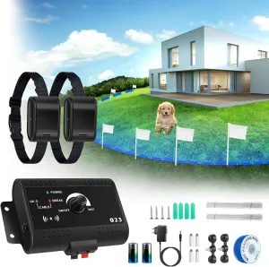 Upgraded Electric Fence for Dogs, Pet Containment System with Waterproof Training Collar Receiver, Above Ground Electric Dog Fence for Small Medium Large Dogs