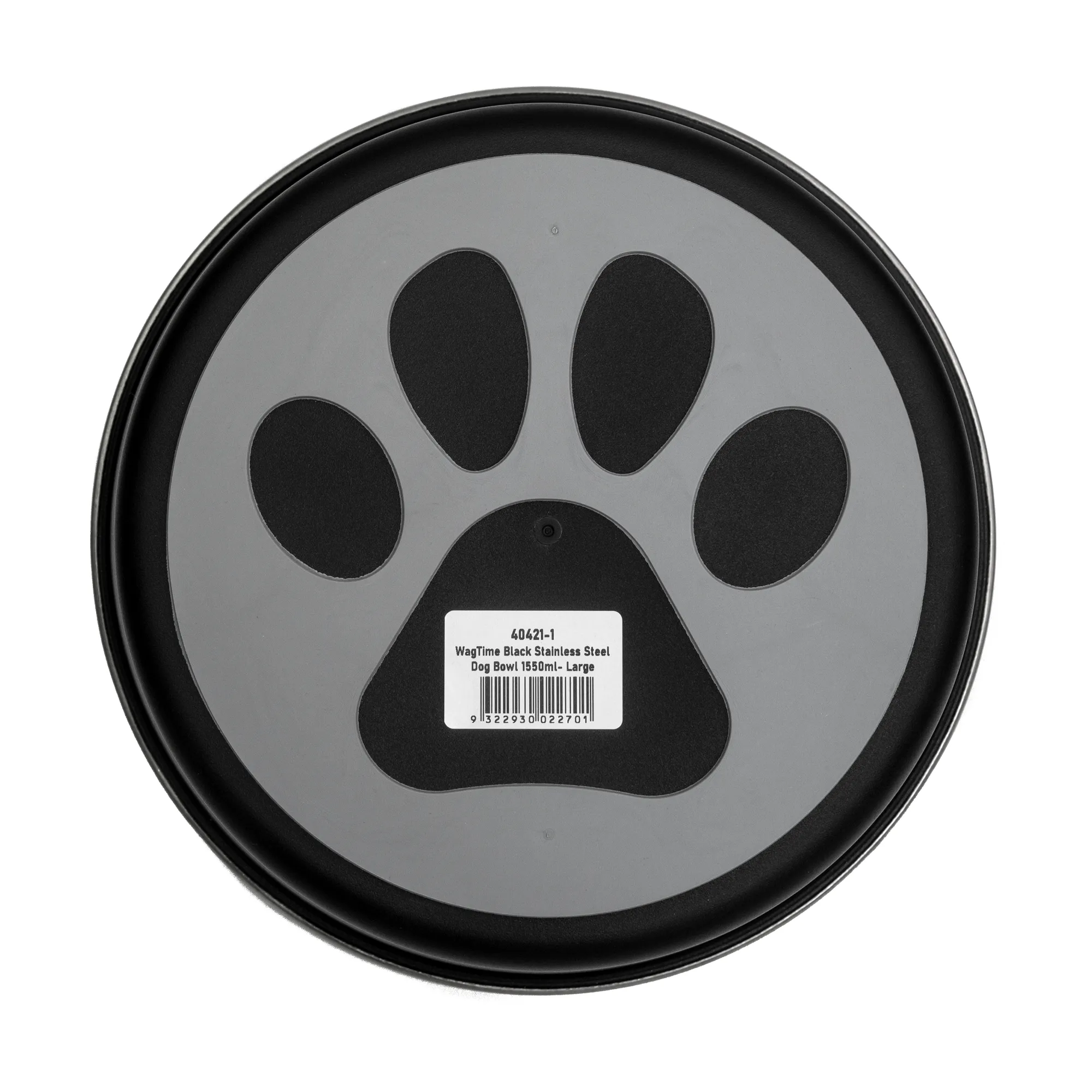 WagTime - Black Stainless Steel Dog Bowl (Large)