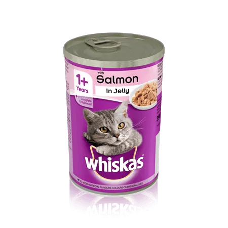WHISKAS® 1  Can with Salmon in Jelly 390g