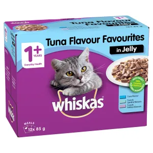 Whiskas Favourites Cat Adult 1 yrs Tuna Chunks In Jelly 85g x 12