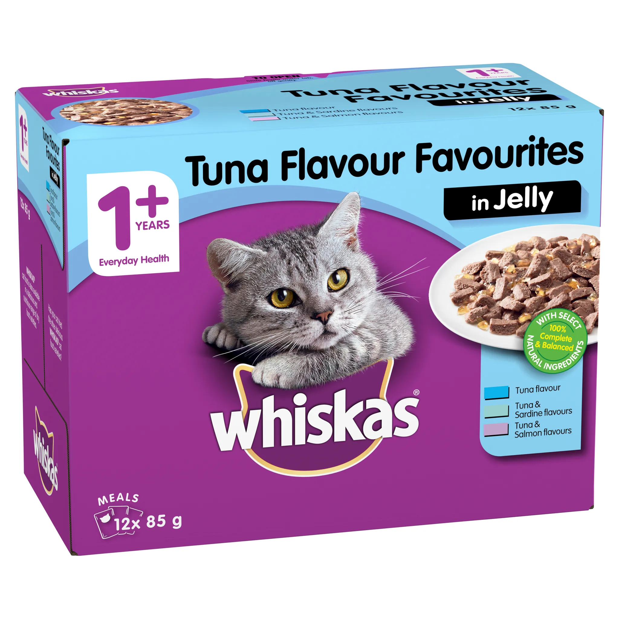 Whiskas Favourites Cat Adult 1 yrs Tuna Chunks In Jelly 85g x 12
