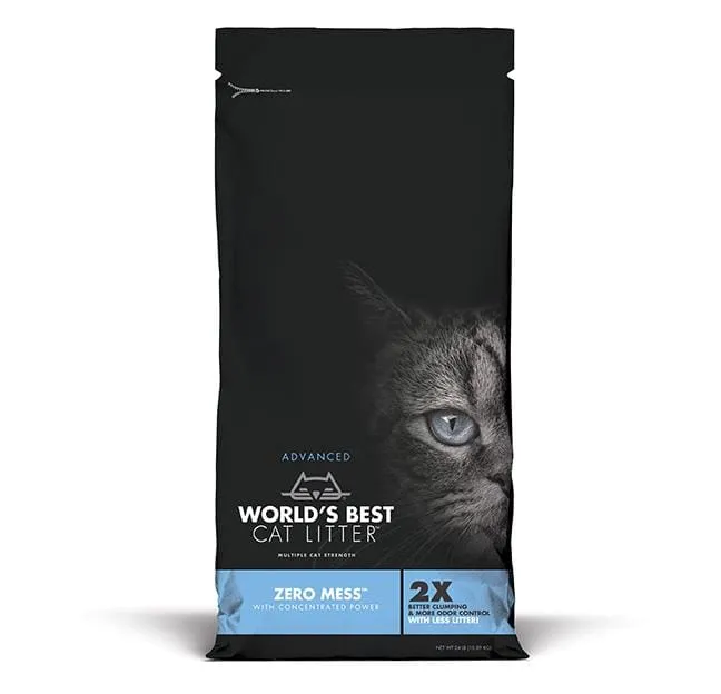 World's Best Cat Litter Blue Bag Zero Mess Clumping Litter Cat Litter - 24 lb Bag
