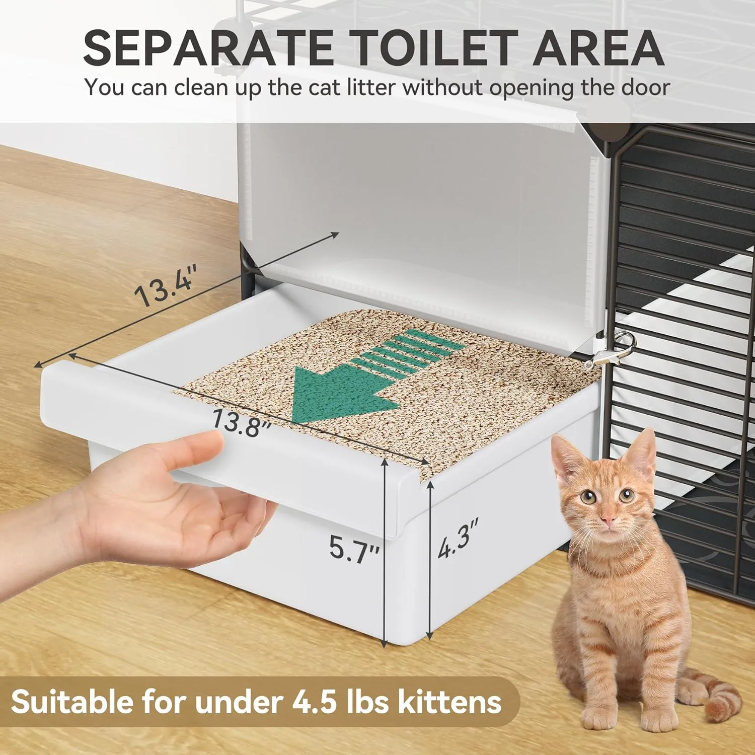 YITAHOME Cat Enclosure with Litter Box: 4-Level Indoor Cat Cage for Kittens, Spacious Play Area for 1-3 Small Cats (Black)